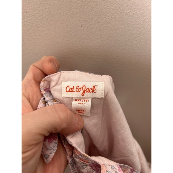 Cat & Jack Girls' Floral Tie-Back Sleeveless Multicolored Dress Size XXL 18 NEW - Picture 8 of 8